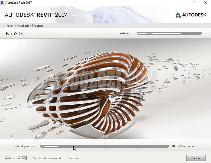 Đợi cài đặt phần mềm Autodesk Revit 2017