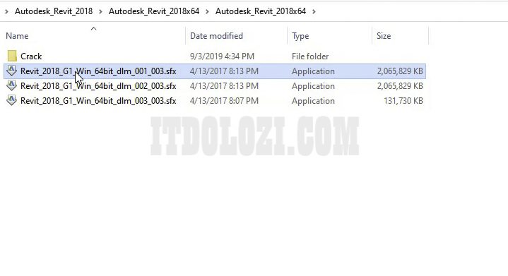 Giải nén phần mềm Autodesk Revit 2018