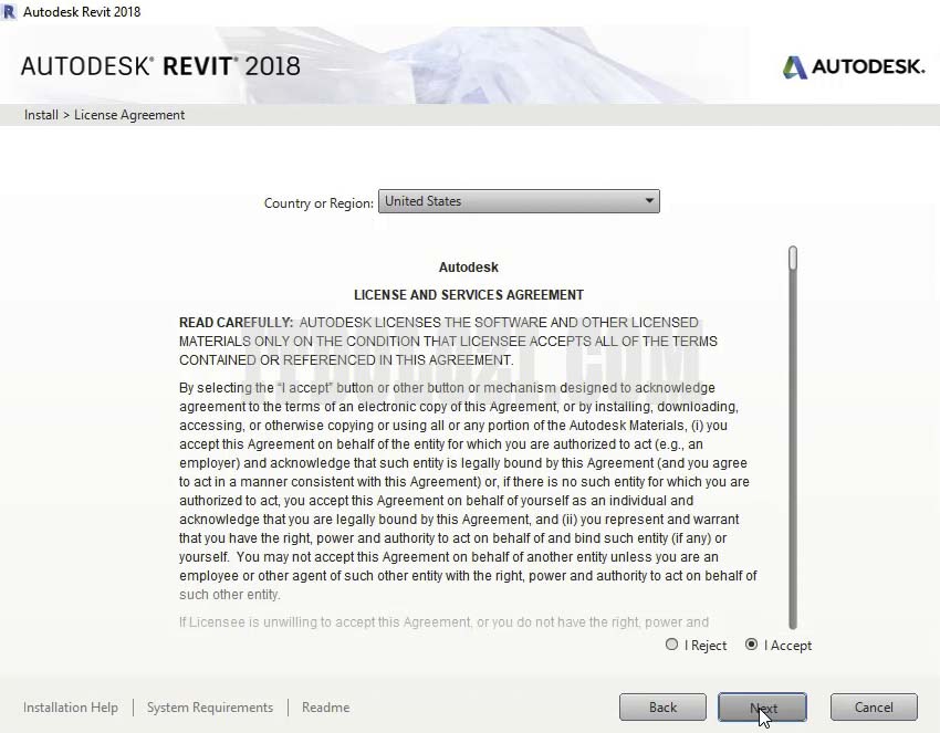 Chọn I Accept để tiếp tục cài đặt
