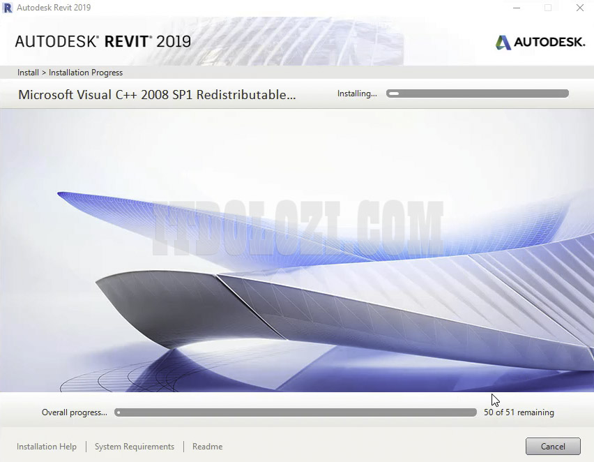 Đợi cài đặt phần mềm Autodesk Revit 2019