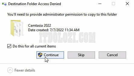 Chọn Continue để hoàn thành