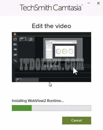 Chờ phần mềm Camtasia 2022 cài đặt hoàn tất