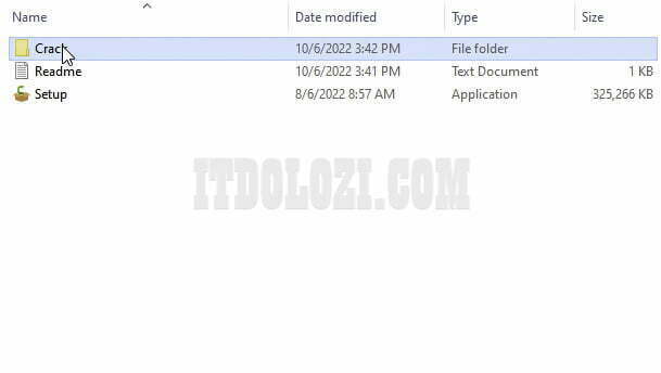 Mở thư mục chứa File Crack