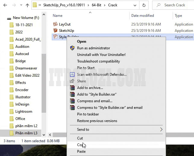 hướng dẫn cài đặt và tải SketchUp 2016 đơn giản nhất 12 Sao chép file Style Builder trong thư mục kích hoạt