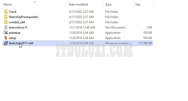 Cách Cài Đặt SketchUp 2017 và Tải Phần Mềm Miễn Phí 2 Giải nén phần mềm và chạy File Setup Sketchup 2017
