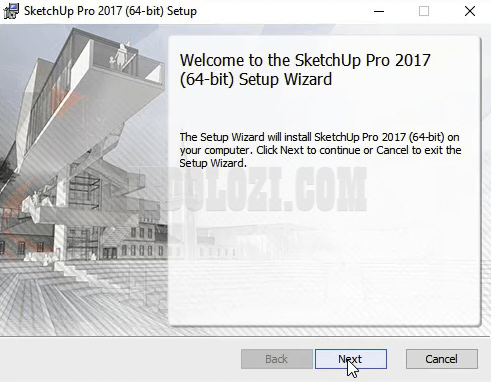 Cách Cài Đặt SketchUp 2017 và Tải Phần Mềm Miễn Phí 3 Nhấn Next
