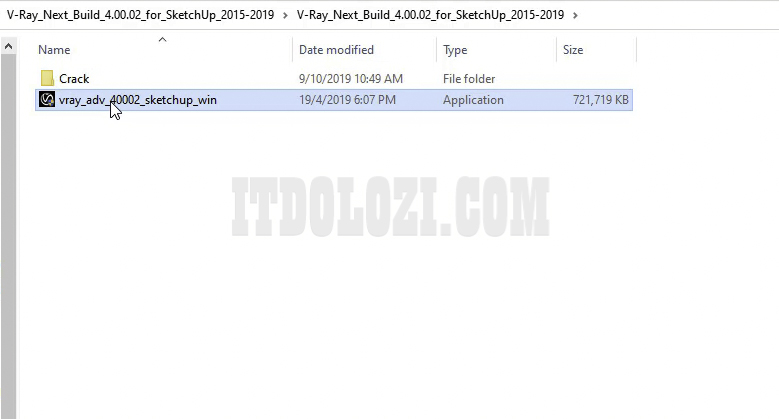 Giải nén Vray 4.0 for Sketchup 2016 và chạy File Setup