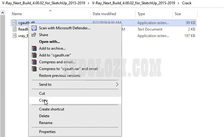Sao chép file cgauth.dll từ thư mục kích hoạt