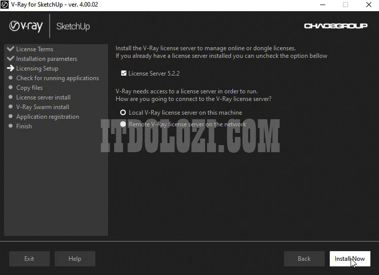Nhấn Install Now để bắt đầu cài đặt Vray 4 for Sketchup 2016