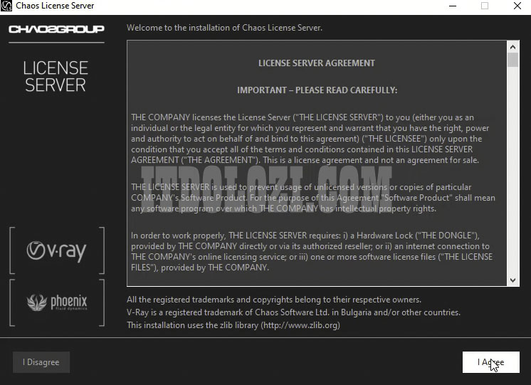 Nhấn I Agree để cài Vray 4 for Sketchup 2016
