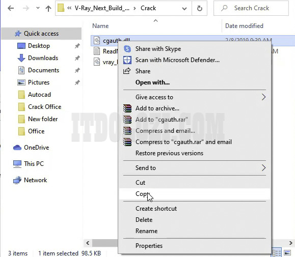 Cách Cài Đặt Vray 4 cho Sketchup 2017 và Tải Phần Mềm 15 Sao chép file cgauth.dll từ thư mục kích hoạt
