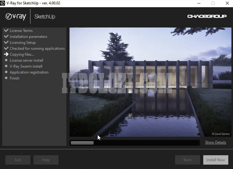 Cách Cài Đặt Vray 4 cho Sketchup 2017 và Tải Phần Mềm 6 Chờ đợi cho quá trình cài đặt hoàn tất