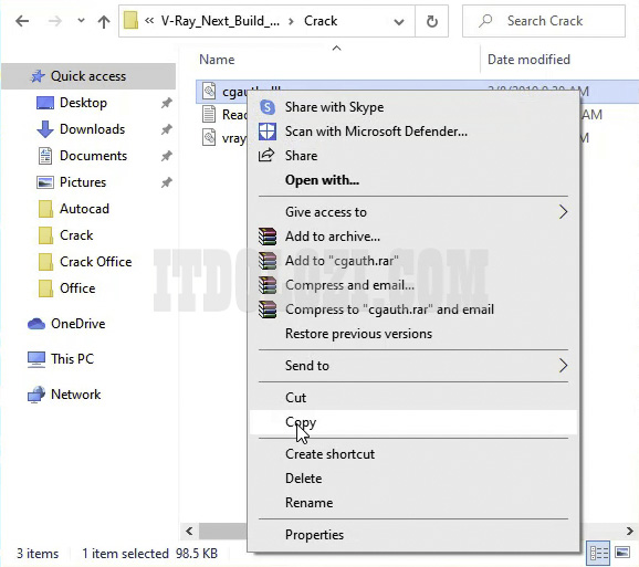 Hướng dẫn cài đặt Vray 4 cho Sketchup 2018 - Tải ngay! 15 Truy cập vào thư mục Crack sau đó Copy File cgauth.dll