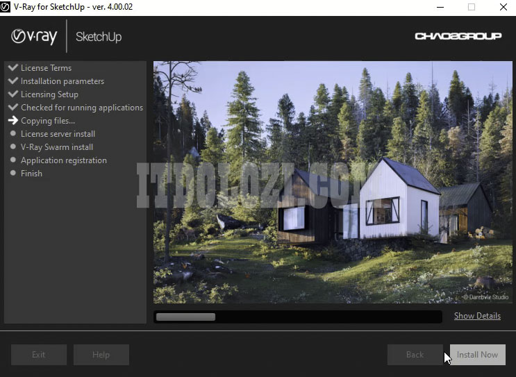 Hướng dẫn cài đặt Vray 4 cho Sketchup 2018 - Tải ngay! 6 Đợi Vray for 4 Sketchup 2018 cài đặt hoàn tất
