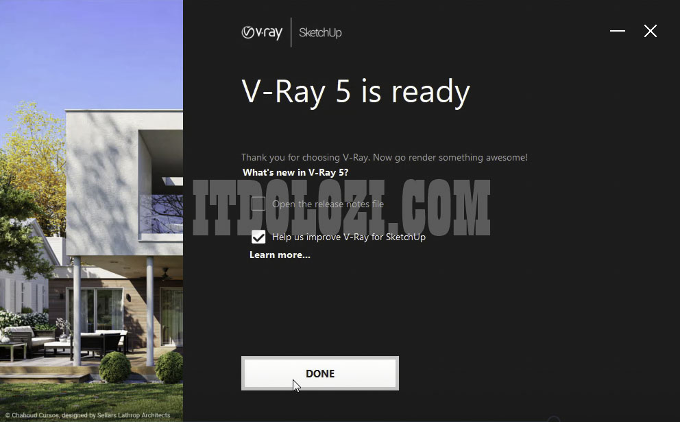 Hướng Dẫn Cài Đặt Vray 5 Cho Sketchup 2021 Và Tải Phần Mềm 6 Nhấn nút Done để hoàn tất cài đặt Vray 5 for Sketchup 2021