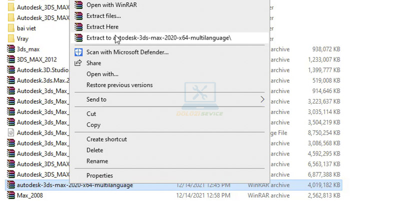 Giải nén phần mềm 3DS MAX 2020