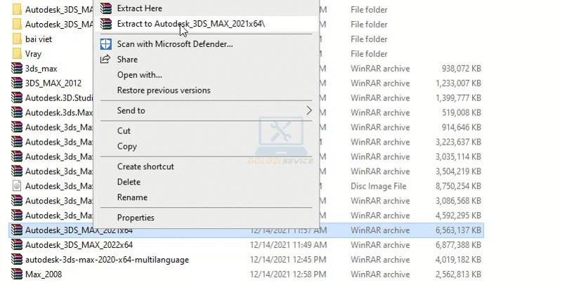 Giải nén phần mềm 3DS Max 2021