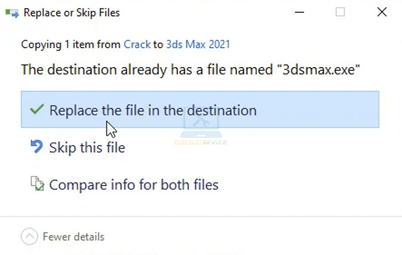 Chọn thay thế file trong thư mục