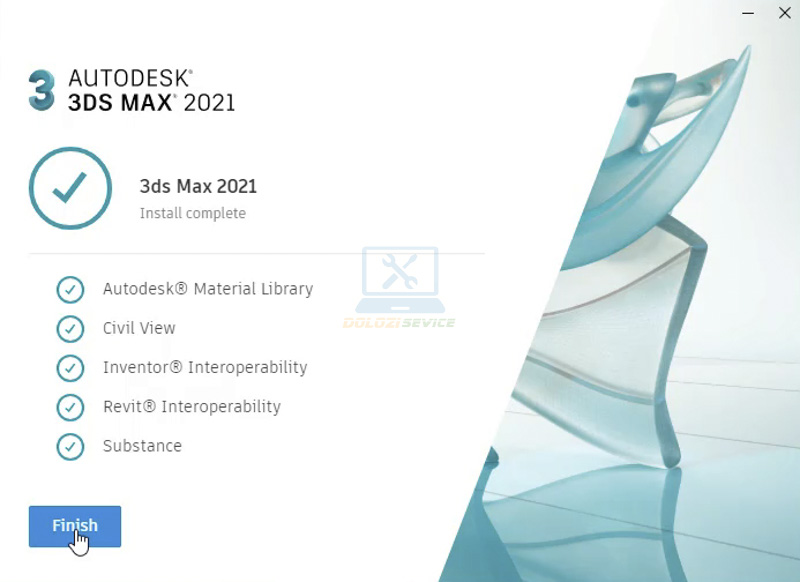 Hoàn tất cài đặt 3DS Max 2021