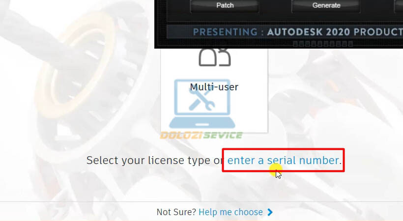 Chọn Enter a Serial Number