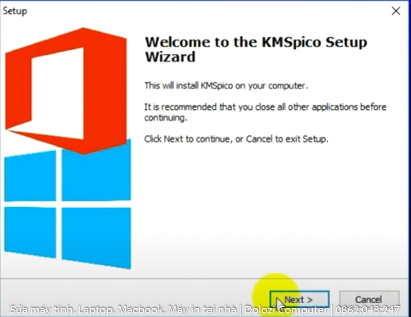 Nhấn Next để tiếp tục
