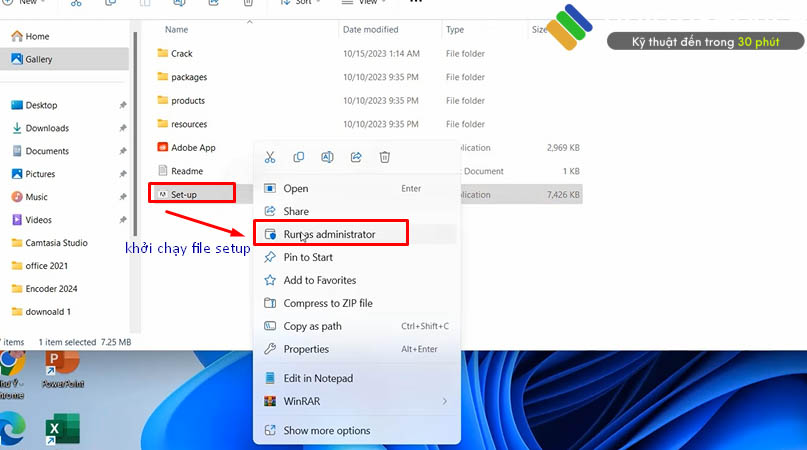 Cách cài đặt Lightroom 2024 và tải phần mềm dễ dàng 3 Chọn khởi chạy file setup và chọn run as...