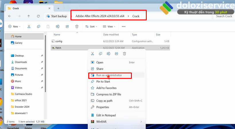Vào theo đường dẫn sau đó khởi chạy file như hình.
