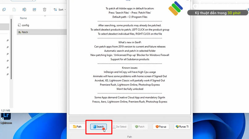Cách cài đặt Lightroom 2024 và tải phần mềm dễ dàng 8 Tiến hành chọn Seach để kích hoạt Adobe Lightroom 2024.
