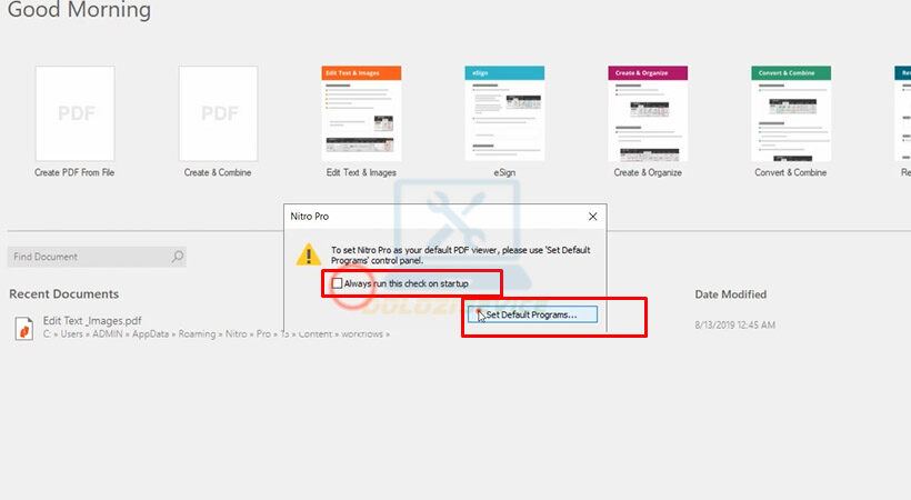 Mở phần mềm Nitro Pro Enterprise 13 sau đó chọn như hình.