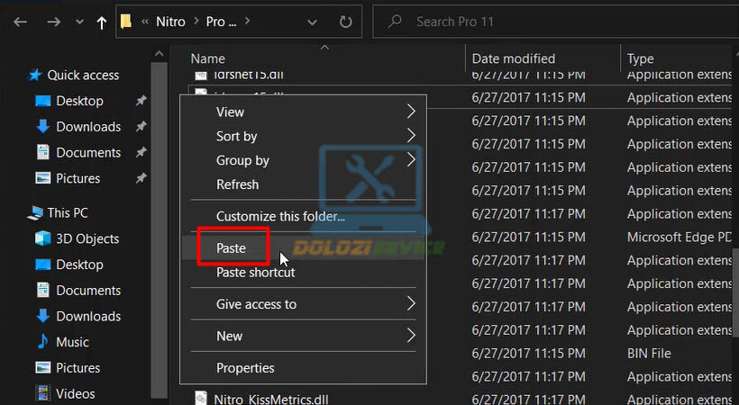 Dán file kích hoạt