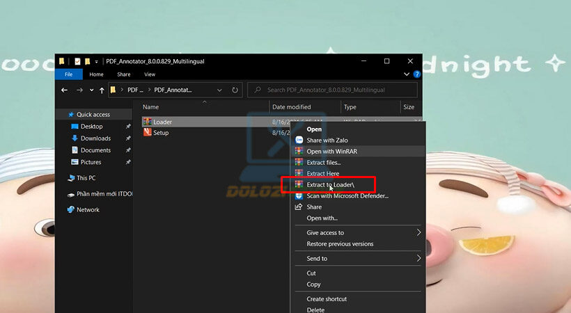 Giải nén file kích hoạt.
