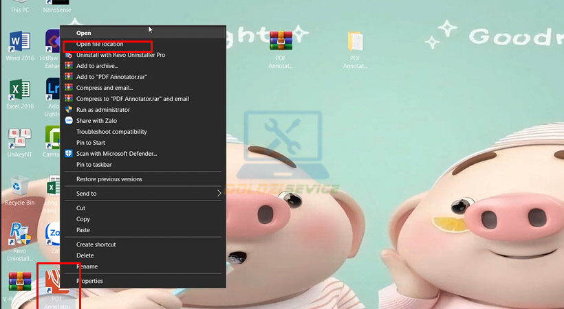 Tiến hành mở vị trí file cài đặt PDF Annotator 2021.