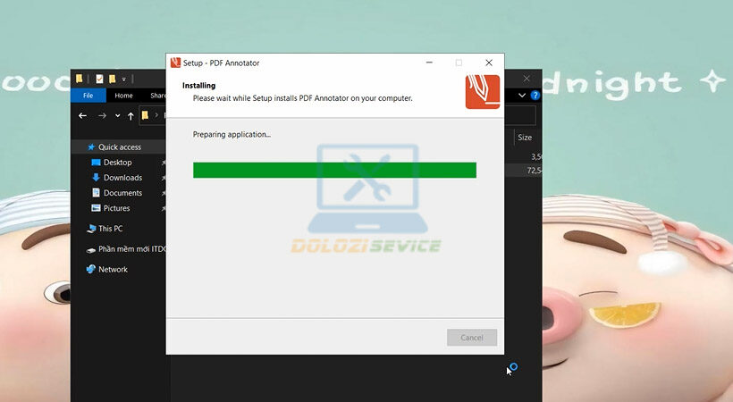 Đợi phần mềm được cài đặt.