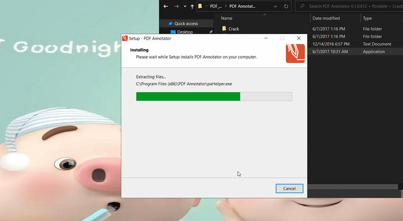 Đợi phần mềm được cài đặt.