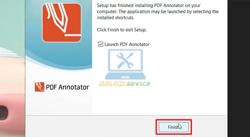 Chọn Finish hoàn tất cài đặt
