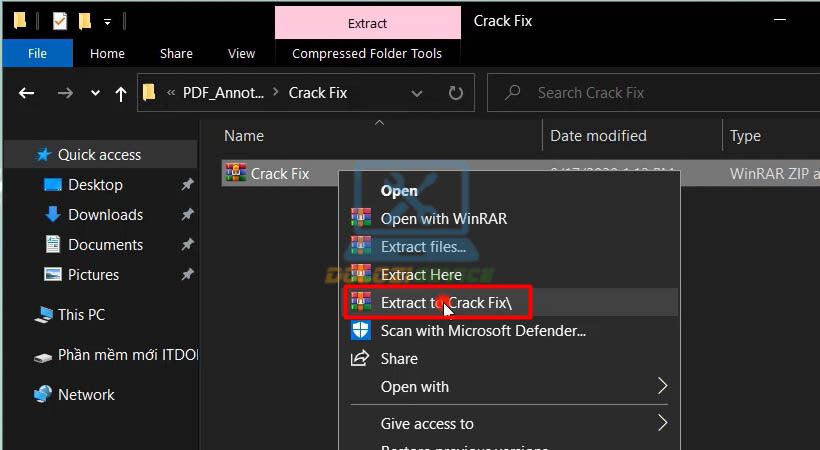 Giải nén file Activate
