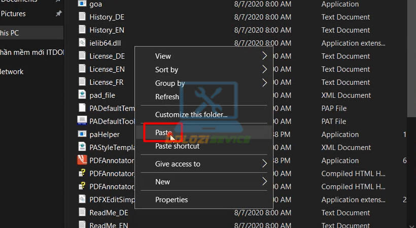Dán file Activate vào thư mục cài đặt