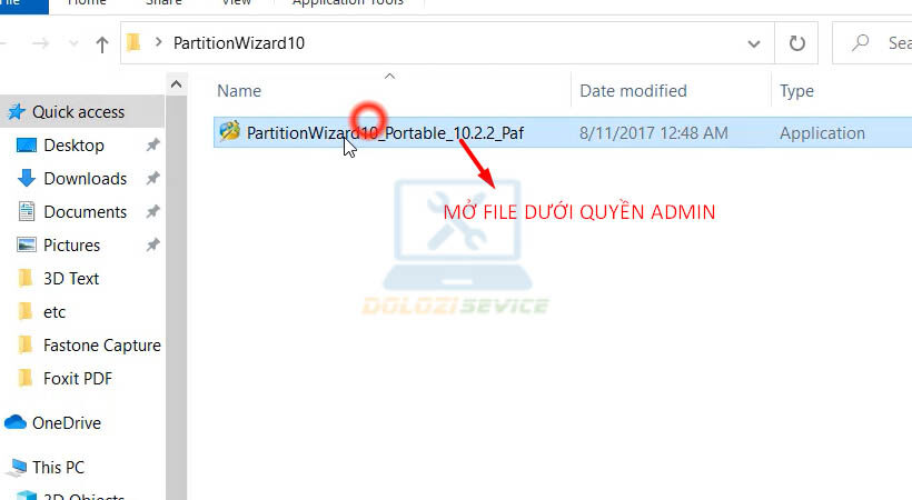 Chạy file cài đặt bằng quyền Admin
