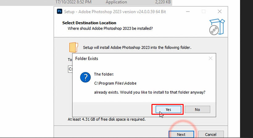 Hướng Dẫn Cài Đặt Photoshop 2023: Tải Phần Mềm Nhanh Chóng! 5 Tiếp tục chọn Next.