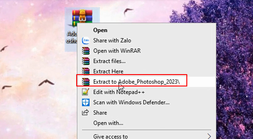 Hướng Dẫn Cài Đặt Photoshop 2023: Tải Phần Mềm Nhanh Chóng! 2 Giải nén phần mềm Adobe Photoshop 2023.