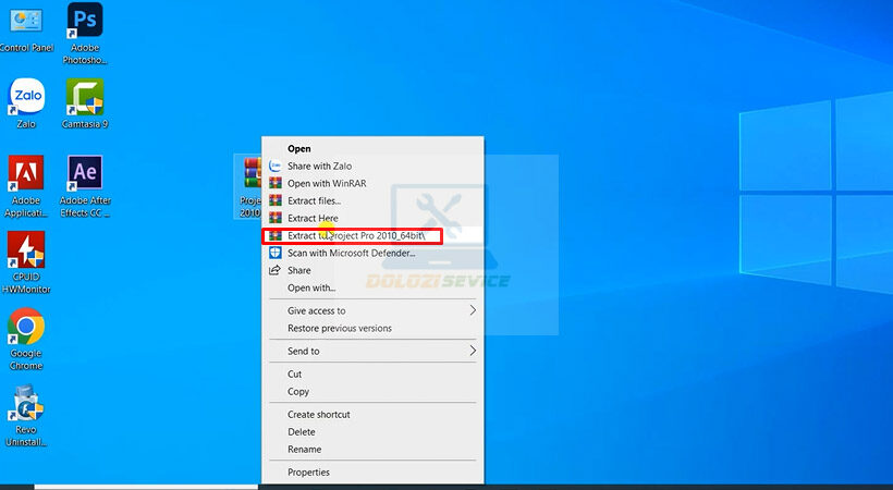Giải nén phần mềm Project Pro 2010