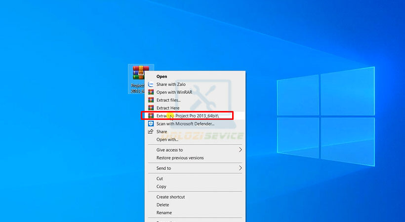 Giải nén sau khi tải Project Pro 2013.