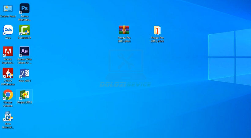 Mở phần mềm sau khi tải Project Pro 2013.