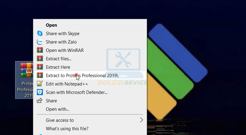 Giải nén phần mềm.
