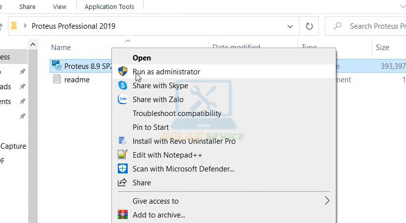Chạy file setup bằng quyền Admin