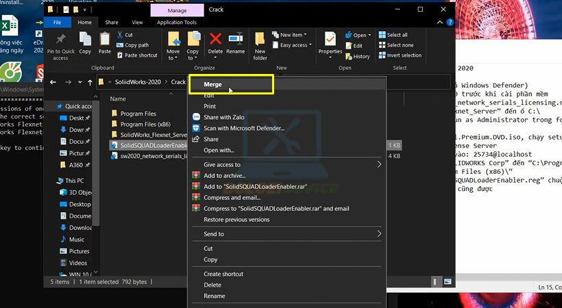 Tiến hành chọn như hình để tiếp tục cài SolidWorks 2020.