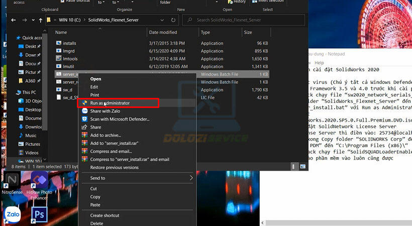 Tiến hành khởi chạy file như hình.