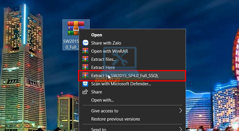 Giải nén phần mềm