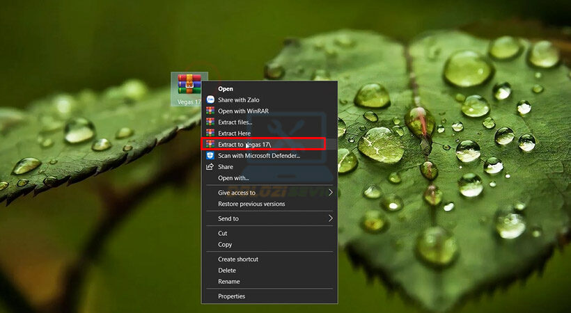Giải nén file cài đặt phần mềm Sony Vegas Pro 17.