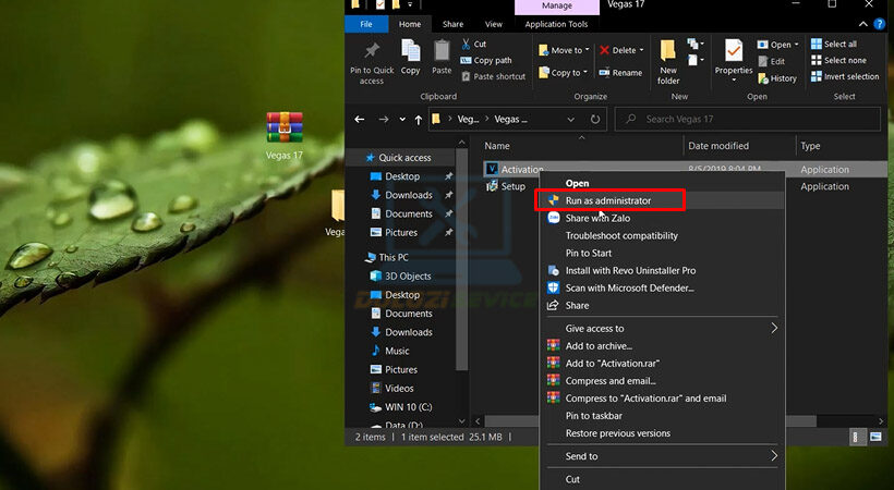 Khởi chạy file như hình.